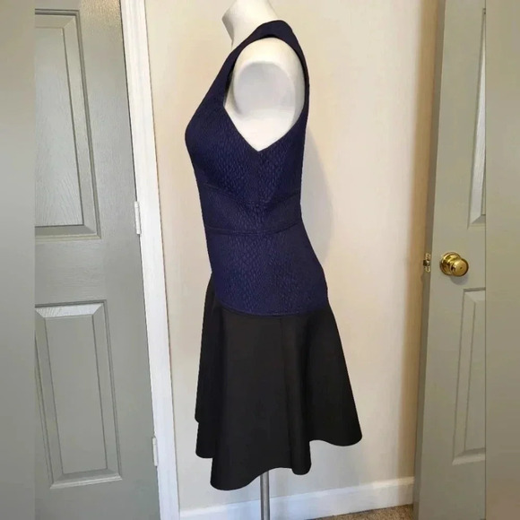 Rebecca Taylor V-Neck Snake Textured Bodice Jacquard Dress(8) - Picture 5 of 13